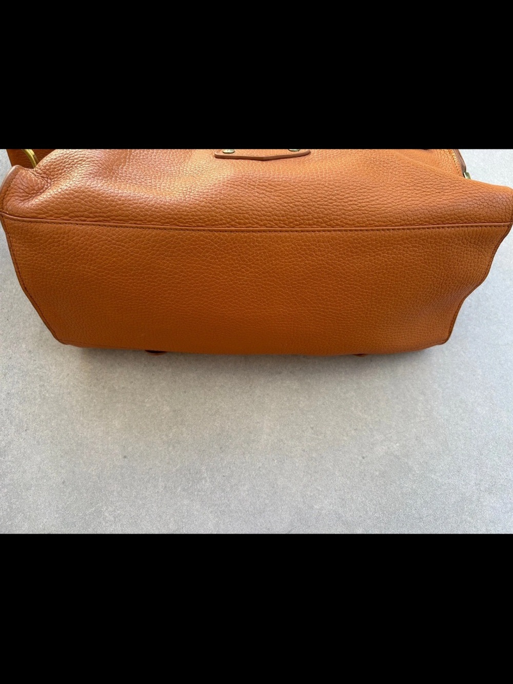 Mulberry Orange-Tan Pebbled Leather Satchel with Buckle Pockets - Picture 5 of 16